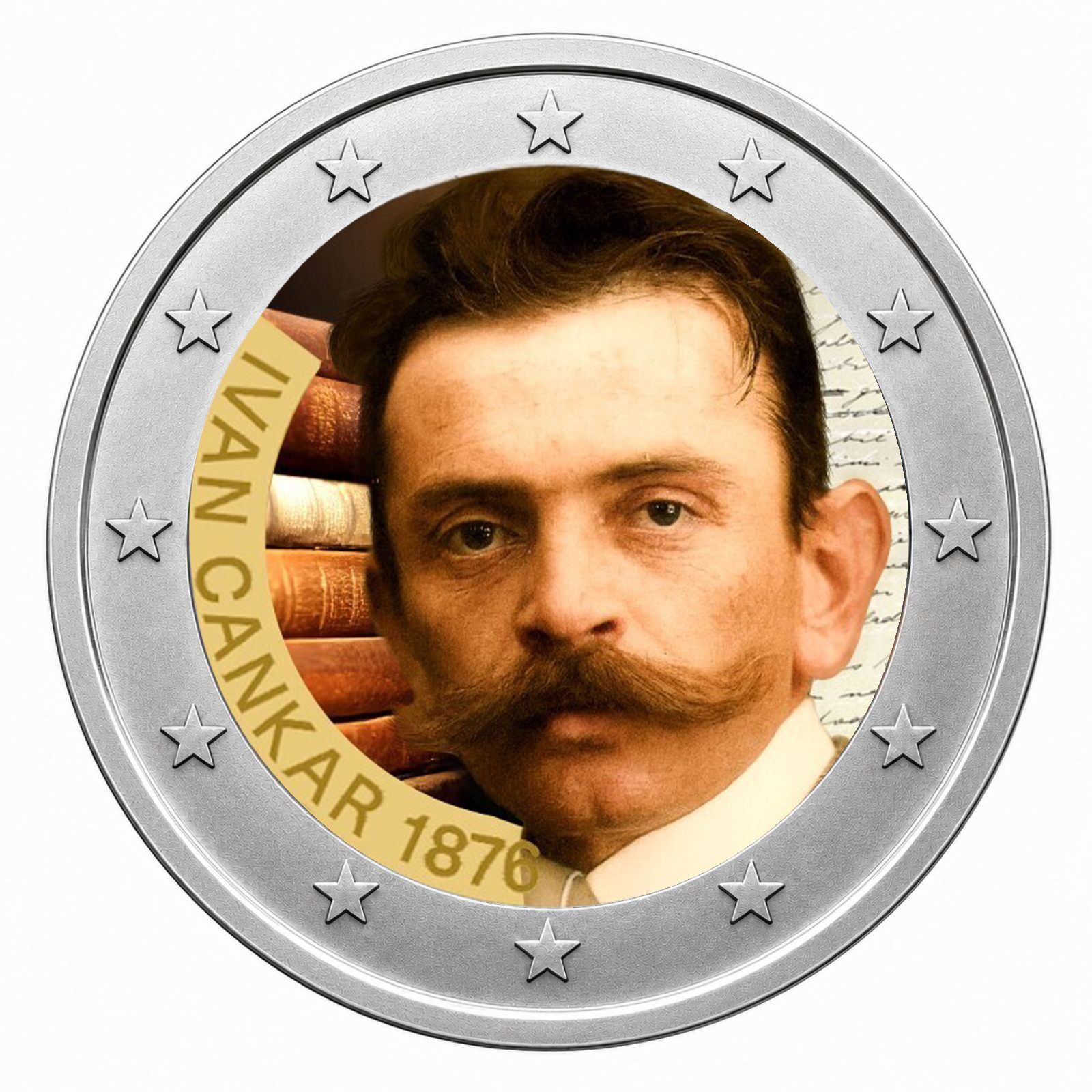 2 Euros Ivan Cankar (Coloured)